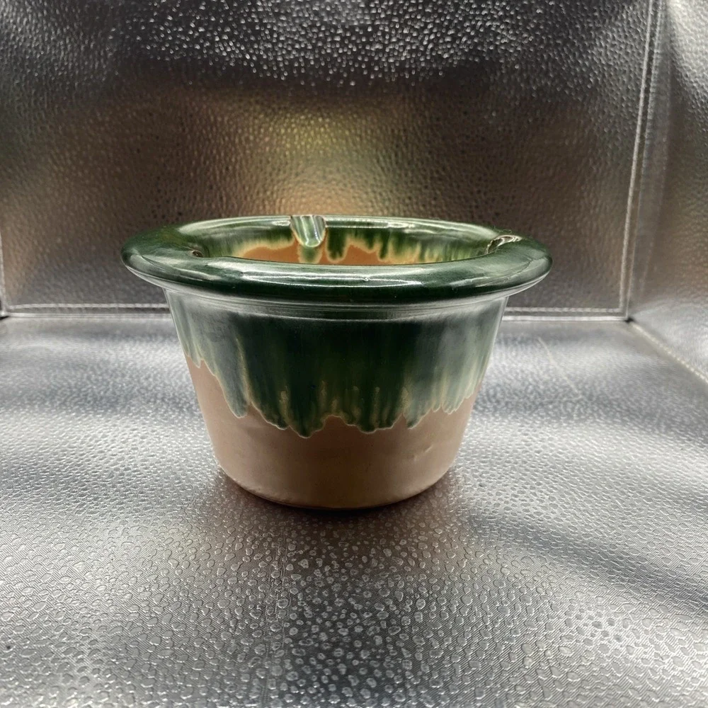 Vintage Santillana del Mar Spain Art Pottery Bowl Handmade Glazed Folk Ceramic